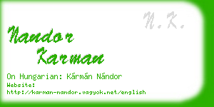 nandor karman business card