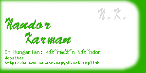 nandor karman business card
